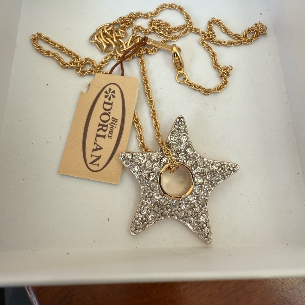 NWT Dolan Vintage 22k Gold with Swarovski Crystals Necklace Luxury Jewelry - Picture 5 of 5